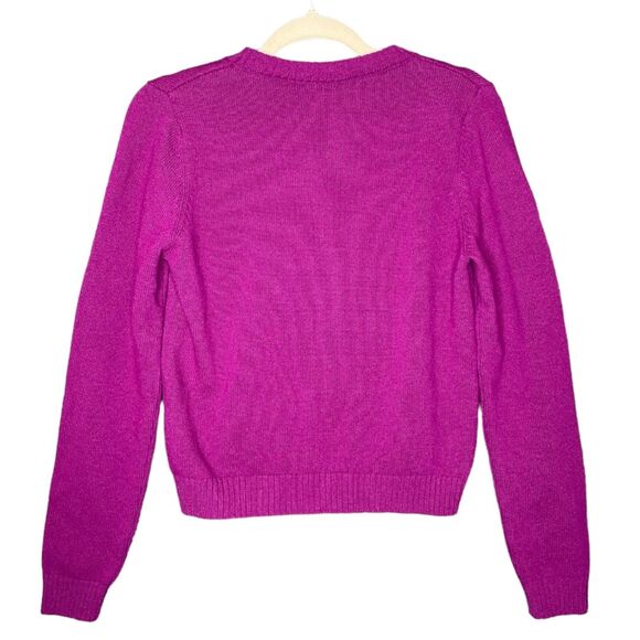 Le Lion XS Purple Merino Wool Sweater Virgo Zodiac Constellation Beaded Stars - Picture 3 of 7